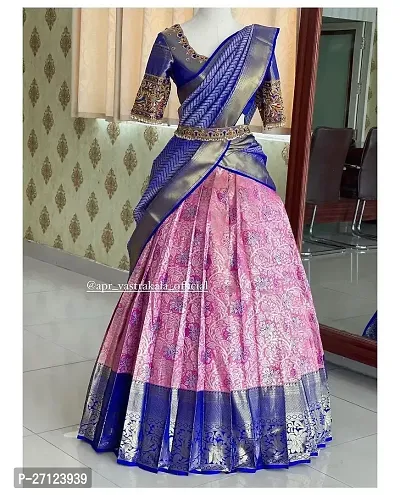 Stylish Blue Art Silk Jacquard Lehenga With Choli And Dupatta Set For Women-thumb3