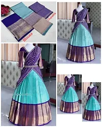 Stylish Blue Art Silk Jacquard Lehenga With Choli And Dupatta Set For Women-thumb2