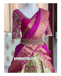 Stylish Pink Art Silk Jacquard Lehenga With Choli And Dupatta Set For Women-thumb1