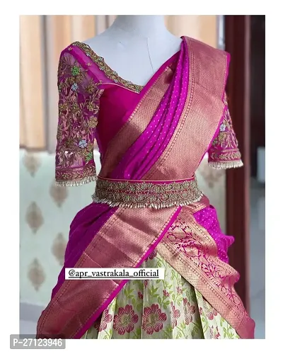 Stylish Pink Art Silk Jacquard Lehenga With Choli And Dupatta Set For Women-thumb2