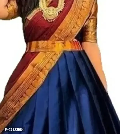 Stylish Blue Art Silk Woven Design Lehenga With Choli And Dupatta Set For Women-thumb2