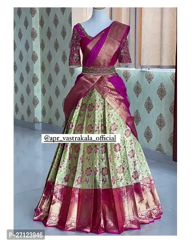 Stylish Pink Art Silk Jacquard Lehenga With Choli And Dupatta Set For Women-thumb0