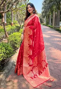 Beautiful Art Silk Jacquard Border Saree With Unstitched Running Blouse For Women Wedding  Party Wear Saree-thumb2