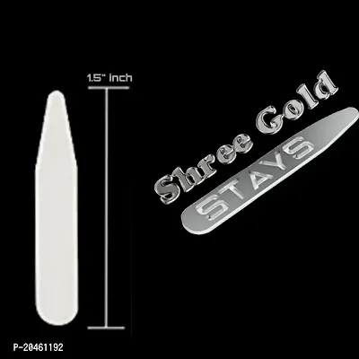 Shree Gold 500 Pieces Collar Bones Stiffeners Stays Inserts for Men Women Formal Dress Shirts Plastic White 1.5(500)-thumb2