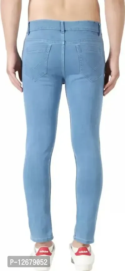 Blue Denim Mid Rise Jeans For Men-thumb2