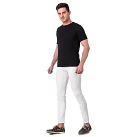 Men Stretchable Denim White Jeans-thumb2