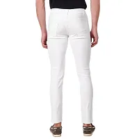 Men Stretchable Denim White Jeans-thumb3