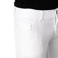 Men Stretchable Denim White Jeans-thumb1