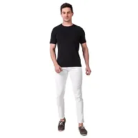 Men Stretchable Denim White Jeans-thumb2