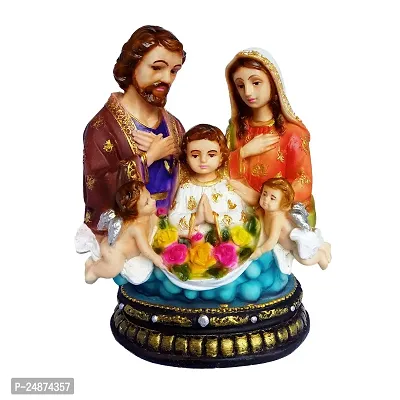 Beautiful Holy Family Showpiece Christian Statues God Idol Catholic Wall Decorative Figurine for Home Decor Craft Gifts for House Warming for Living Room