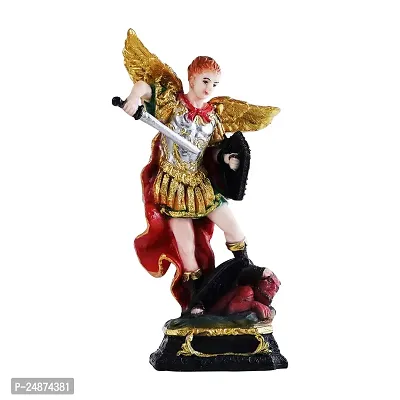 Beautiful St.Michael Archangel Showpiece Angel Miguel Catholic Christian Statue Figurine Home Decor Housewarming Archangel Defeated Lucifer Tramples Demon Idol