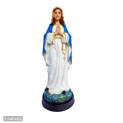 Beautiful Polymarble Mary Catholic Wall Decorative Christian Statues Figurine for Home Decor Craft Gifts for House Warming for Living Room