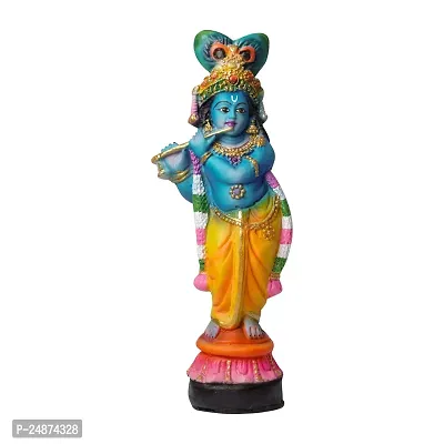 Beautiful Resin 1 Feet Handcrafted Krishna Murti Showpiece Idol Decorative Statue Figurine For Home Decor Craft Gifts For House Warming For Living Room