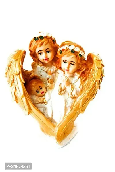 Beautiful Poly Marble Angel Catholic Wall Decorative Christian Statues Figurine Showpiece Idol for Home Decor Craft Gifts