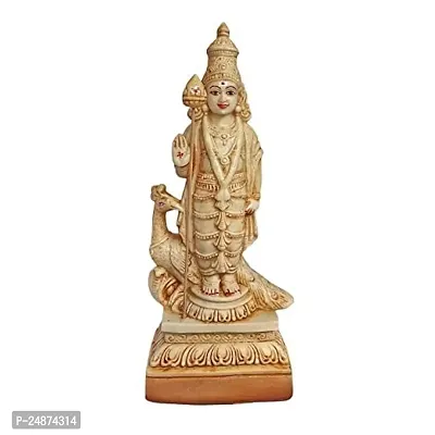 Beautiful Poly Marble Murugan showpiece Hindu god Idol Decorative Statue Figurine for Home Decor Craft Gifts 26 cm X 11 cm X 7 cm