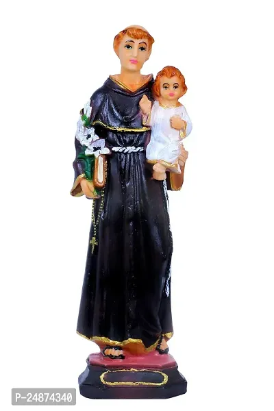 Beautiful Poly Marble St Antony Catholic Figurine Christian Statues showpiece Idol Figurine for Home Decor Craft Gifts for House Warming for Living Room