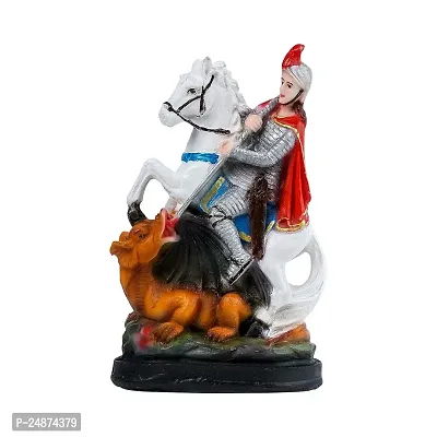 Beautiful St George Showpiece Idol Christian Statues Catholic Saint Figurine for Home Decor God Gifts for House Warming for Living Room