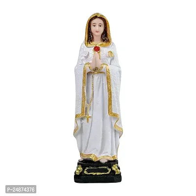 Beautiful Rosa Mistica Showpiece Idol Christian Statues Mother Figurine Home Decor Gifts for House Warming for Living Room Catholic Decorative Figurine White