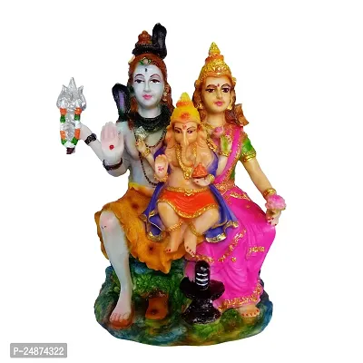 Beautiful 8 Inch Handcrafted Shiva Family showpiece Decorative Statue for Home Decor Craft Gifts for House Warming for Living Room Wall Hanging