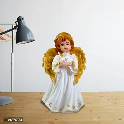 Beautiful Handcrafted Angel Showpiece Idol Decorative Statue Christian Figurine for Home Decor Craft Gifts for House Warming for Living Room 20 X 11 X 10 Cm Multicolour