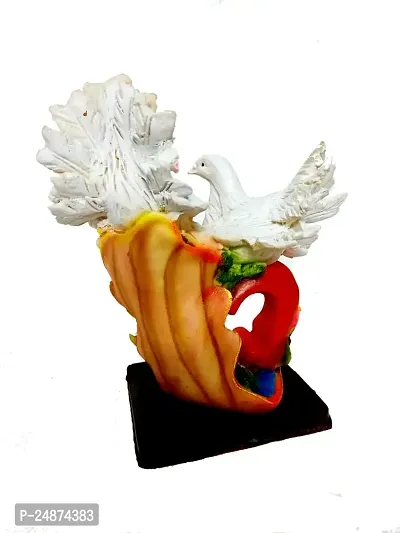 Beautiful Love Birds Showpiece Couple Gift Idol Decorative Statue Pigeon Figurine for Valentine Husband Home Decor Wedding House Warming 23X20X12 Cm Multicolour-thumb4