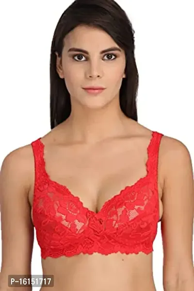 Stylish Red Lace  Bras For Women