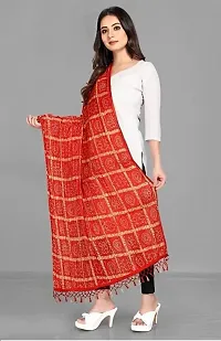 Trendy Designer Chinon Silk Red Color Bandhani Gharchola Dupatta-thumb1