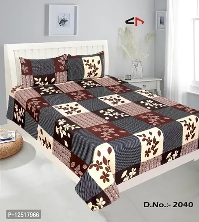 Microfiber Bedsheet for Double Bed with 2 King Size Pillow Covers-thumb0