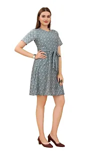 Trending Most Beautiful SILVER Middi Crepe Western Dress for woman-thumb4