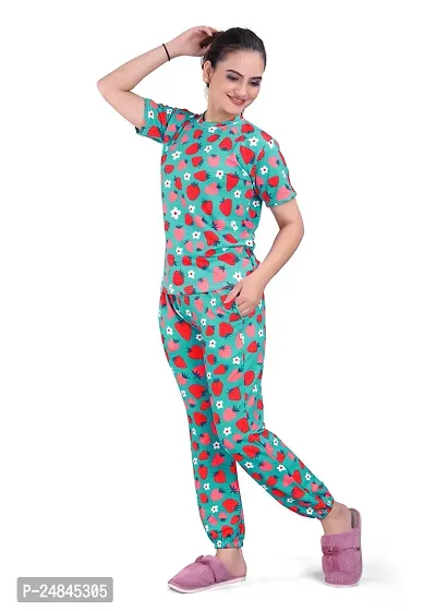 Classic Printed Top and Pajama Nightwear for Women-thumb0