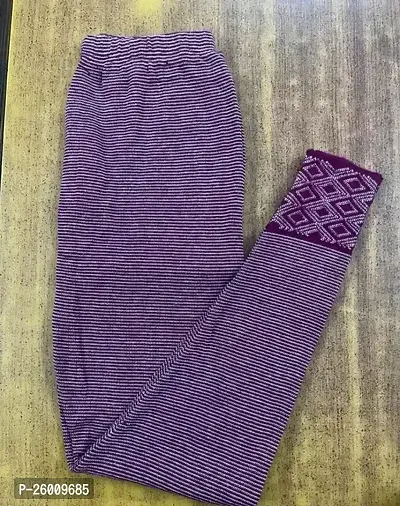 Fabulous Purple Wool Solid Leggings For Women-thumb0