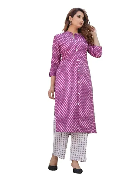 jatila Women A-Line Floral Calf Length Front Buttoned Kurta