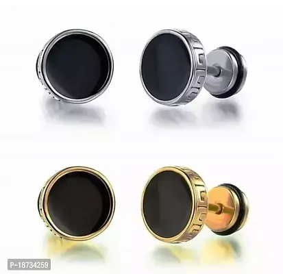 STAINLESS STEEL EARRING(PACK OF 2PAIR)GOLD AND SILVER COLOUR SHADES-thumb0