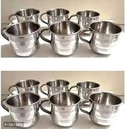 STOREeASY STAINLESS STEEL HIGH QUALITY TOOL TOUCH DESIGNED SINGLE WALLED CUPS(PACK OF 12PC)