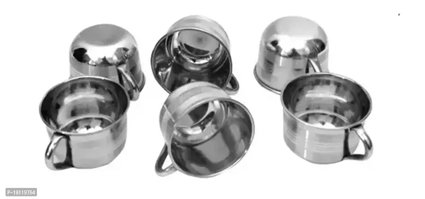 STAINLESS STEEL SINGLE WALLED TOOL TOUCH DESIGNEDCUPS FOR TEA/COFFEE AND HOT WATER(PACK OF 6PC) Cups, Mugs  Saucers