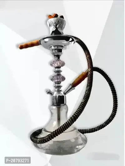 Misr Puff Iron Tray 16 Inch Glass Hookah (Multicolor)