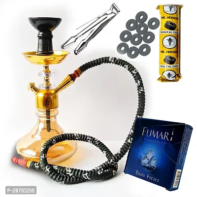 Misr Puff Iron Tray 12 Inch Glass, Gold Plated Hookah (Gold)