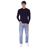 Styvibe Men's Round Neck Cotton Full Sleeve T-Shirt (Navy Blue, XL)-thumb2