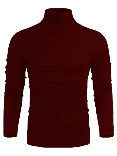 Styvbe Men Turtle Neck Full Sleeve T-Shirt