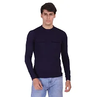 Styvibe Men's Round Neck Cotton Full Sleeve T-Shirt (Navy Blue, M)-thumb4