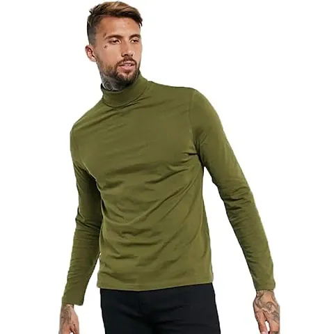 Styvibe Men Turtle Neck Full Sleeve T-Shirt