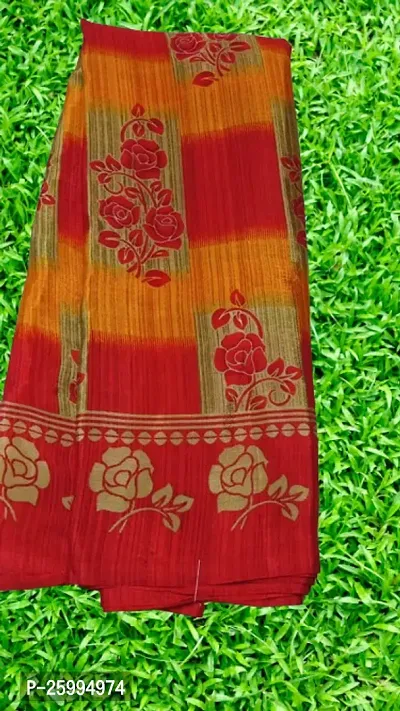 Classic Chanderi Cotton Saree with Blouse piece For Women-thumb0