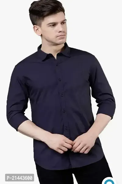 Reliable Blue Cotton Long Sleeves Casual Shirt For Men-thumb0