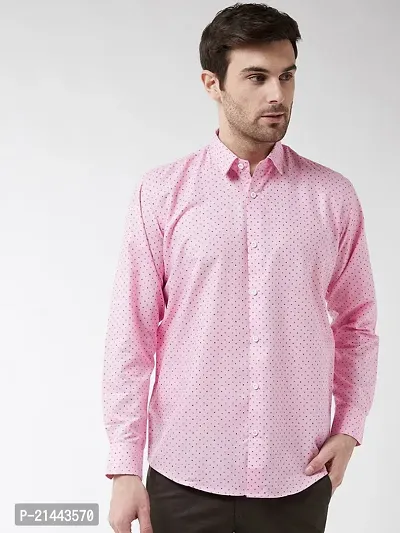 Reliable Pink Cotton Long Sleeves Casual Shirt For Men-thumb0