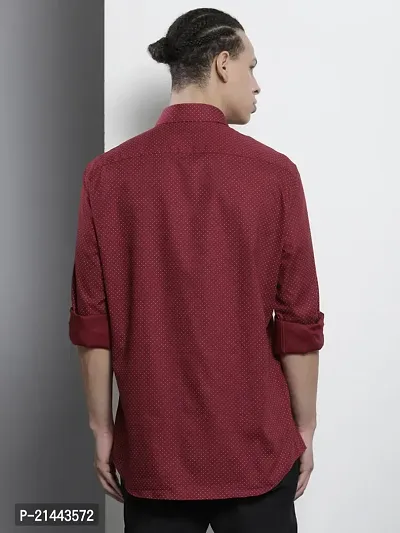 Reliable Maroon Cotton Long Sleeves Casual Shirt For Men-thumb0