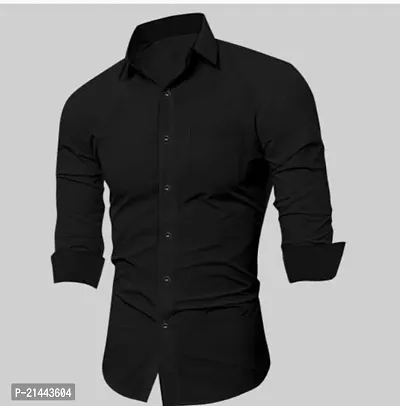 Reliable Black Cotton Long Sleeves Casual Shirt For Men