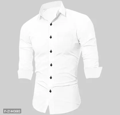 Reliable White Cotton Long Sleeves Casual Shirt For Men