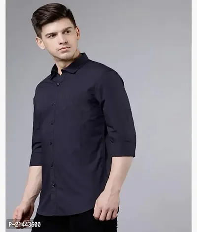 Reliable Blue Cotton Long Sleeves Casual Shirt For Men-thumb2