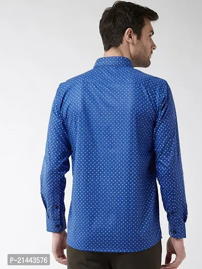 Reliable Blue Cotton Long Sleeves Casual Shirt For Men