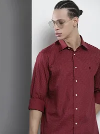 Reliable Maroon Cotton Long Sleeves Casual Shirt For Men-thumb1